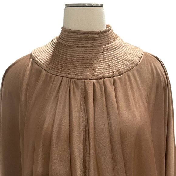 Camel Drape Lingerie Set Ribbed Neckline Oversized Relaxed Modern Chic Luxurious - Picture 6 of 16